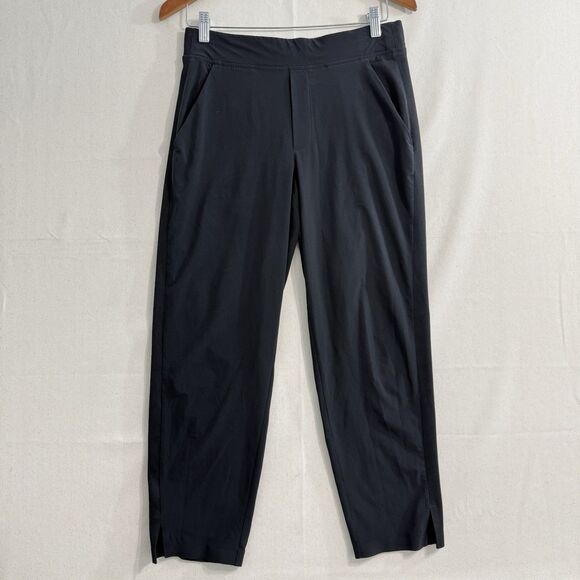 Athleta Mid Rise Pants Women Size 4P Black Pockets - Picture 1 of 9